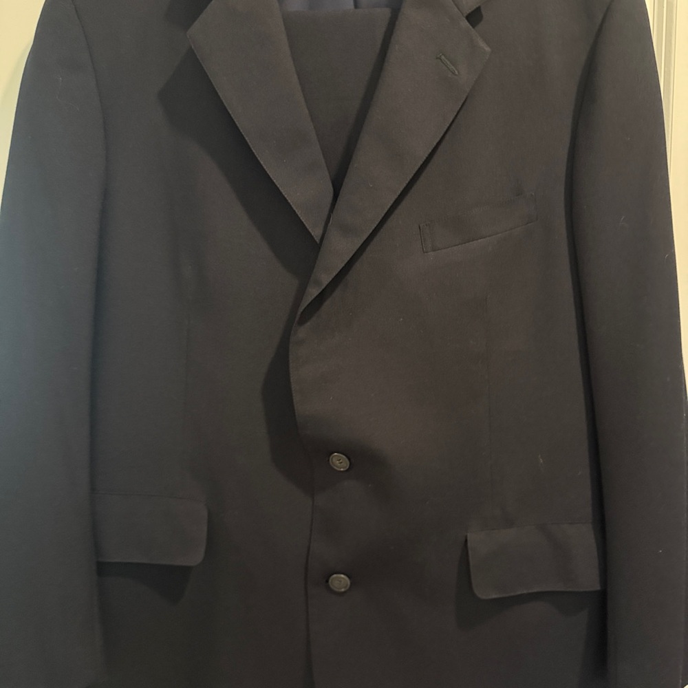 Brooks Brothers Makers Brooksease classic Black wool suit 45R W35